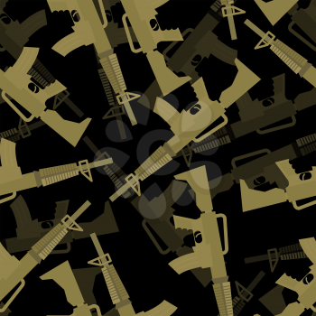Military M16 rifle seamless pattern. 3d background of machines gun. Army ornament.
