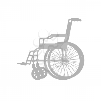 Wheelchair silhouette. Stroller with wheels for movement of people with disabilities.