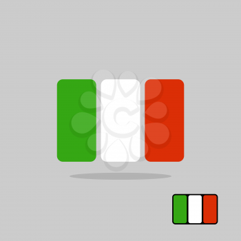 Italy flag, stylized Flag Italian of geometrical elements. Vector illustration
