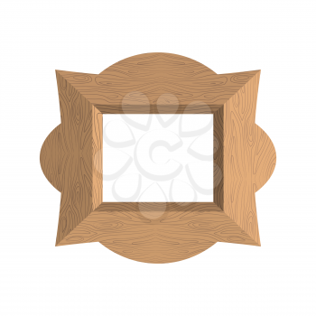 Creative wooden frame. Vector illustration of an empty photo frame
