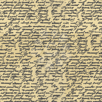 Handwriting seamless pattern. Old Abstract letter. Ancient writings. Calligraphy texture to fabric. Retro handwriting unassigned text ornament.