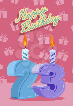 23 years celebration, 23nd happy birthday. Vector illustration
