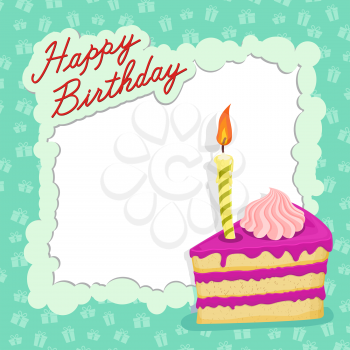 Template for Happy birthday card with place for text