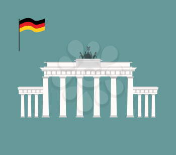 Brandenburg Gate in Berlin. landmark of Germany. Architecture attraction of  country. Vector illustration

