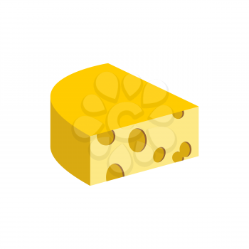 Cheese on a white background. Piece of dairy product. Vector illustration food
