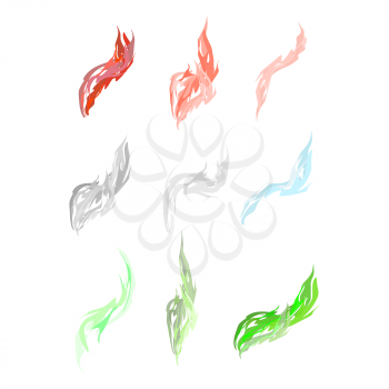 Set of acid fumes and smoke. Pink and green smoke. Vector illustration does not contain transparency and overlay.
