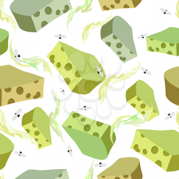 Cheese DORBLU seamless pattern. Background of chunks of blue cheese. Vector illustration of Cheese with bad smell.
