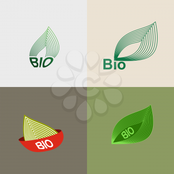 Bio logo green leaves. leaves environmental icons. Vector