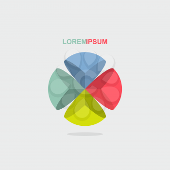 logo sphere color segment. Vector illustration