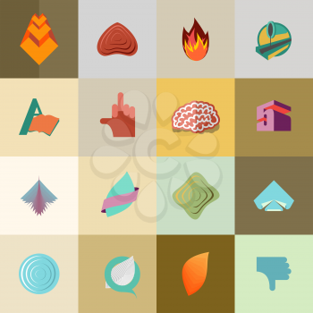 Abstract Vector Logo Design Elements Collection, 16 pcs