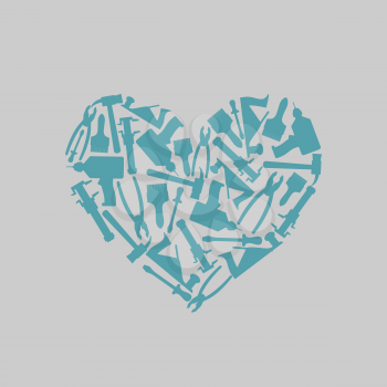 Symbol heart of carpentry tools. Logo for carpentry shop or mastreskoj tools. Vector illustration