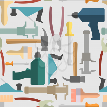 Hand tools seamless Pattern. Vector background