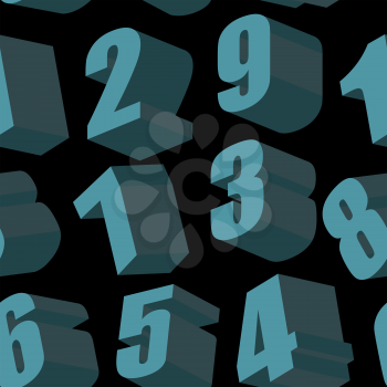 Digits on black background. Vector seamless pattern
