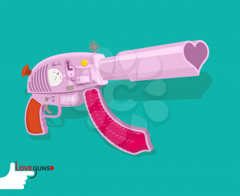 Love gun. Arms Cupids. Vector illustration
