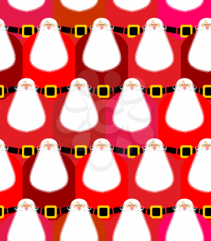 Santa Claus seamless pattern. Christmas background from elderly. Many Santa with beard and moustache. Crowd of Christmas. Texture of  fabric for new year.