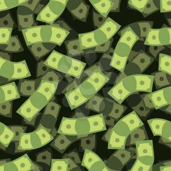 Money seamless pattern. Cash background. Money Rain. Flying dollars. 3D texture of cash. Financial Repeating Ornament.