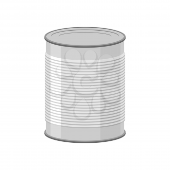 Cans for canned food on white background. Tin vector illustration
