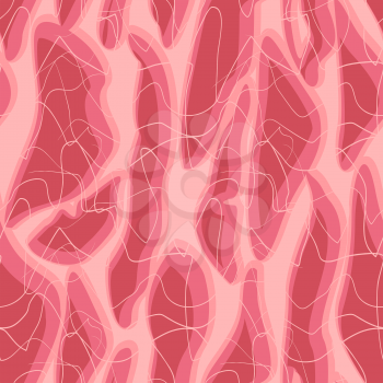 Meat seamless pattern. Pink texture of fresh pork meat. Vector background
