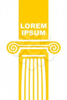 Architectural logo. Element of Greek columns capital. Vector emblem