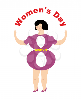 Women's day. Body of Figure eight. feast for girl and women. 8 March.
