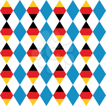 Oktoberfest seamless pattern of blue rhombus. German flag in form of a rhombus. Vector background for Beer Festival in Germany.