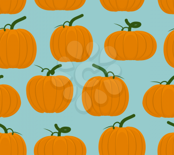 Pumpkin seamless pattern. Background of Orange Vegetables for Halloween.  Farm plants
