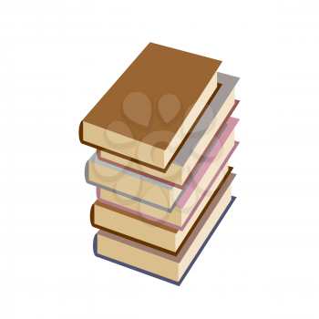 Stack  books on white background. Vector illustration