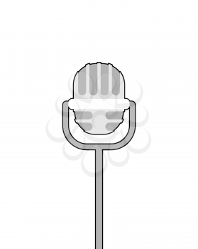 Retro microphone on white background. Accessory for lead performances.