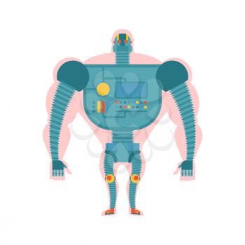 Bio robot structure. Man with  cybernetic exoskeleton. Cyborg human body. Robot man. Mechanical skeleton ofthe future of mankind.