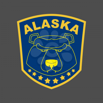 Alaska bear. Stripe or emblem depicting muzzle of a bear. Alaska logo


