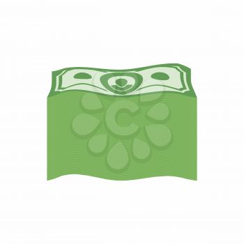 Bundle money. Big pile  dollars. Vector illustration
