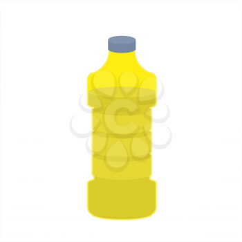 Bottle of oil sunflower on white background. cooking oil food. Vector illustration