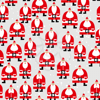 Santa Claus seamless pattern. Christmas background. Ornament of  grandfathers with beard for  new year holiday.
