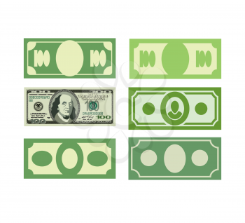 Set Money icon dollars, cash. Various paper money.Vector illustration