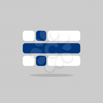 Flag of Finland. Stylized Finnish flag of geometrical elements. Vector illustration