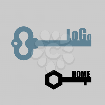 Key logo. Key to  door. Key lock emblem for construction company real estate. Template design for real estate company
