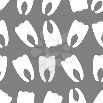 White teeth on a grey background seamless pattern. Ornament for dentist Cabinet