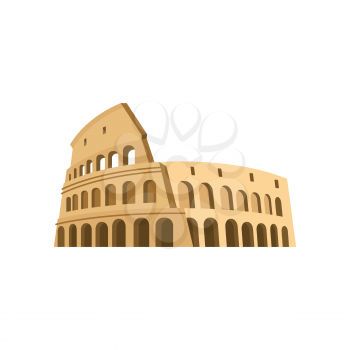 Colosseum in Rome on a white background. Italy Landmark architecture.
