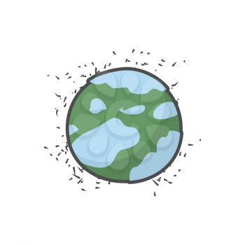 Alien Space planet on a white background. Vector illustration
