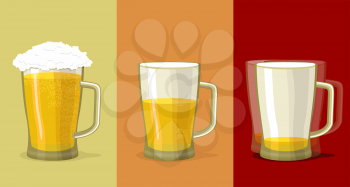 Mug of beer. Stages of alcohol intoxication