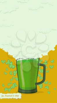 St. Patrick's Day poster. Green beer. Vector illustration