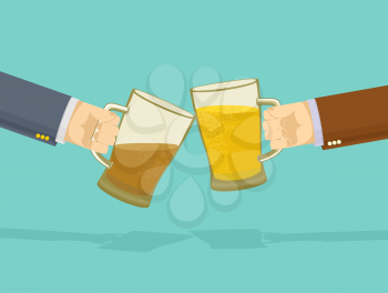 Drink Bar  Poster. beer hands. Vector illustration