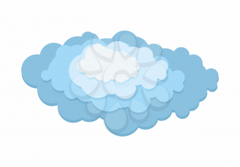 Cloud layer. 3D Blue cloud on a white background. Vector illustration.
