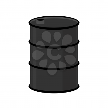 Barrel of oil on a white background. Black steel barrel. Vector illustration