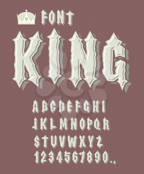 King font. Ancient Royal font. ABCs of Renaissance. Font for King and Knights.
