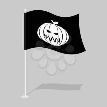 Flag Halloween. Traditional holiday growing flag. Pumpkin symbol terrible holiday
