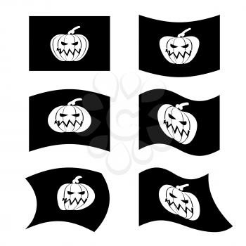 Flag Halloween. Sign set for terrible holiday. Traditional festive paced flag. Pumpkin symbol terrible holidays
