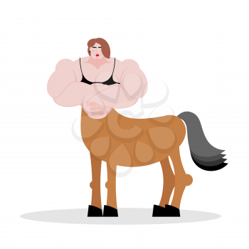 Centaur Woman bodybuilder. Strong mythical creature. Fabulous horse

