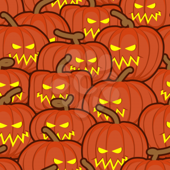 Halloween background. Pumpkin seamless pattern. Scary vegetable texture. Terrible holiday ornament