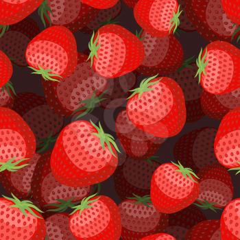 Strawberry pattern 3D. Red berry texture. Sweet fruit ornament